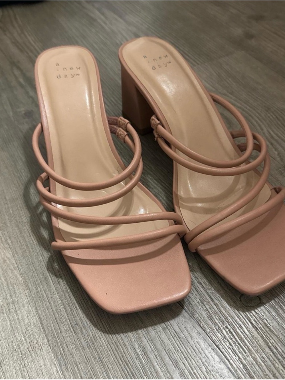 a new day Blush Multi-Strap Block Heel Sandals